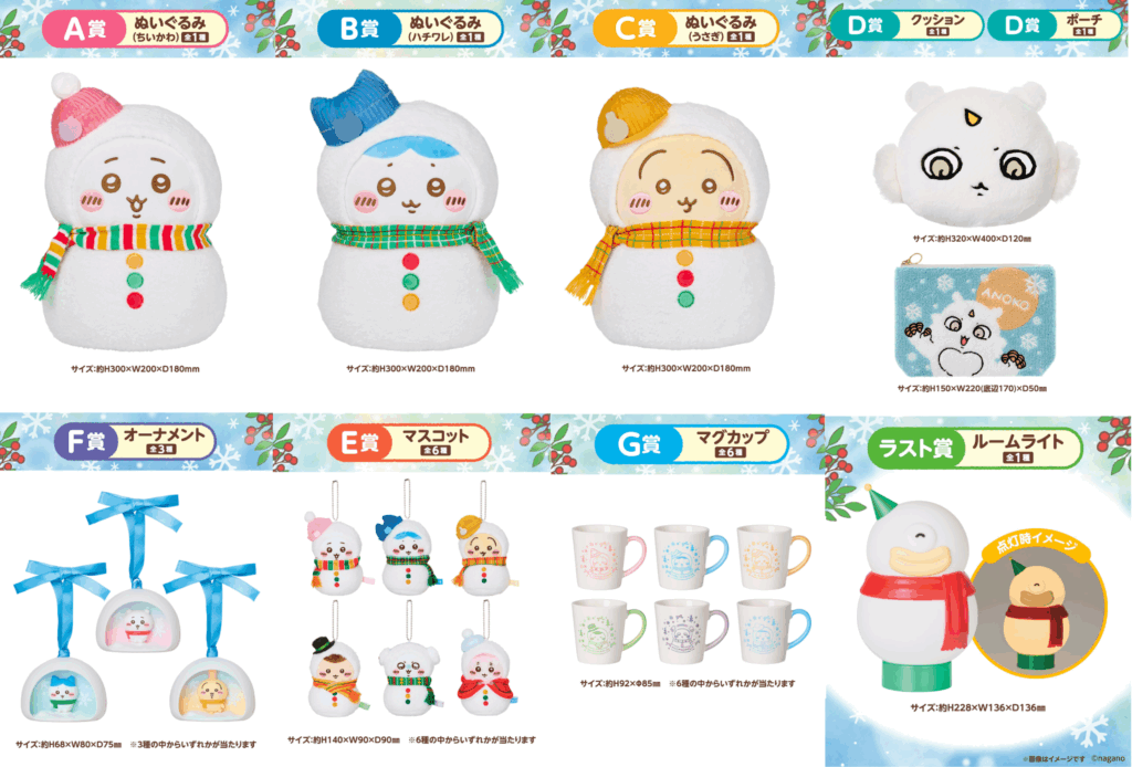 エニマイくじ ちいかわ「ゆきだるまになっちゃった！」ロット内訳・全